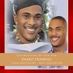Graduation cap and diploma memorial poster for a loved one.
