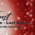 Obituary announcement with a man in a white suit on a red starry background.