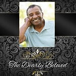 Memorial card for The Dearly Beloved with a smiling man photo.