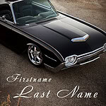 Black vintage convertible car for celebration of life event.