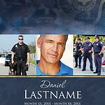 Memorial tribute for Daniel Lastname, police officer and community hero.