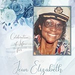 Memorial tribute for Jean Elizabeth Harris-Paol with floral background.