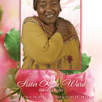 Celebration of Sister Rose Ward's life with a warm smile and floral background.
