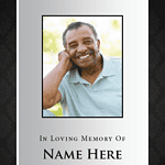 Smiling man in memorial tribute photo for obituaries tomorrow.
