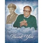 Memorial tribute image for Obituaries Tomorrow with elderly man and young soldier.