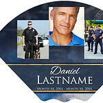 Memorial graphic for Daniel Lastname with police images and name.